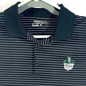 Nike Duke Golf Club Polo Medium Black White Stripe